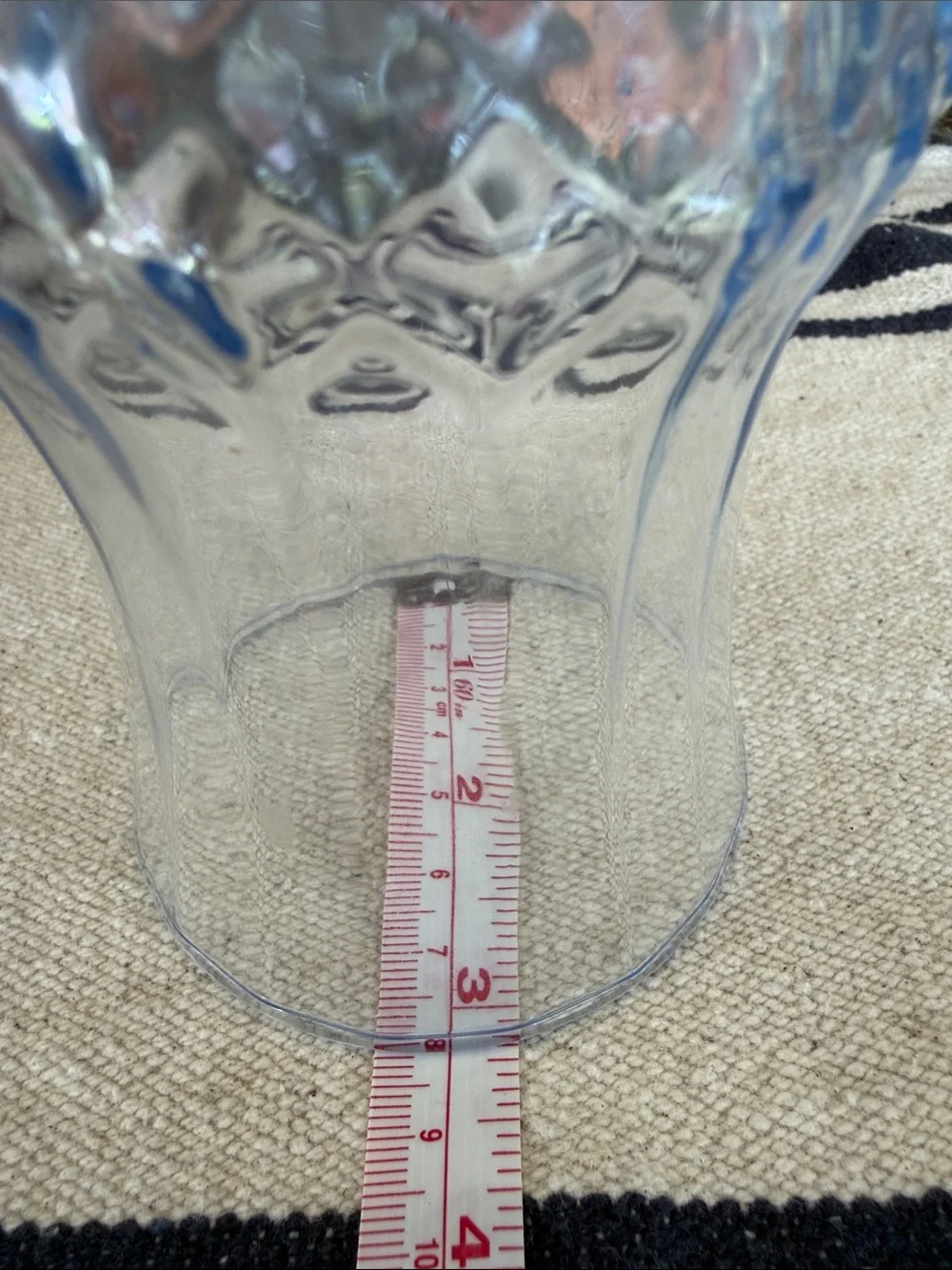 Translucent Blue Glass Accent Vase with Textured Base